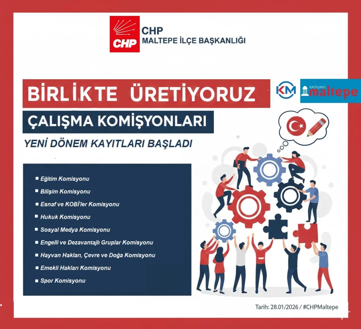 CHP Maltepe&rsquo;de Yeni D&ouml;nem: &Ccedil;alışma Komisyonları İ&ccedil;in D&uuml;ğmeye Basıldı