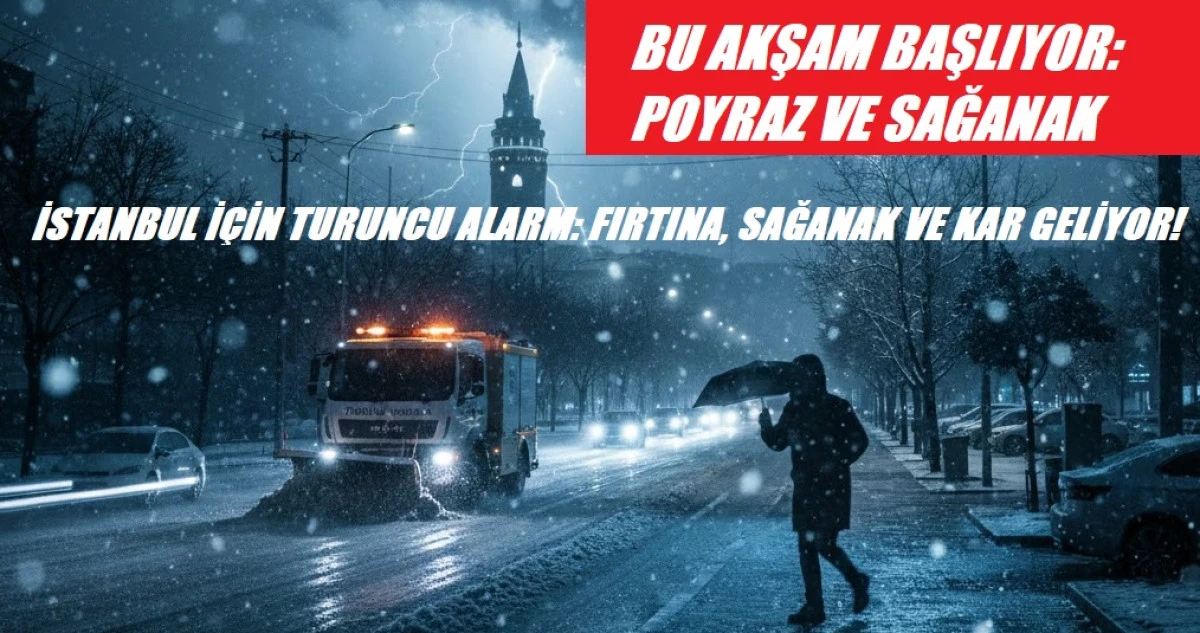 İSTANBUL İ&Ccedil;İN TURUNCU ALARM: FIRTINA, SAĞANAK VE KAR GELİYOR!