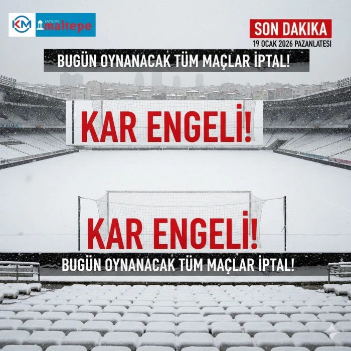 İstanbul&rsquo;da Kar Engeli! Bug&uuml;n Oynanacak Ma&ccedil;lar İptal Edildi
