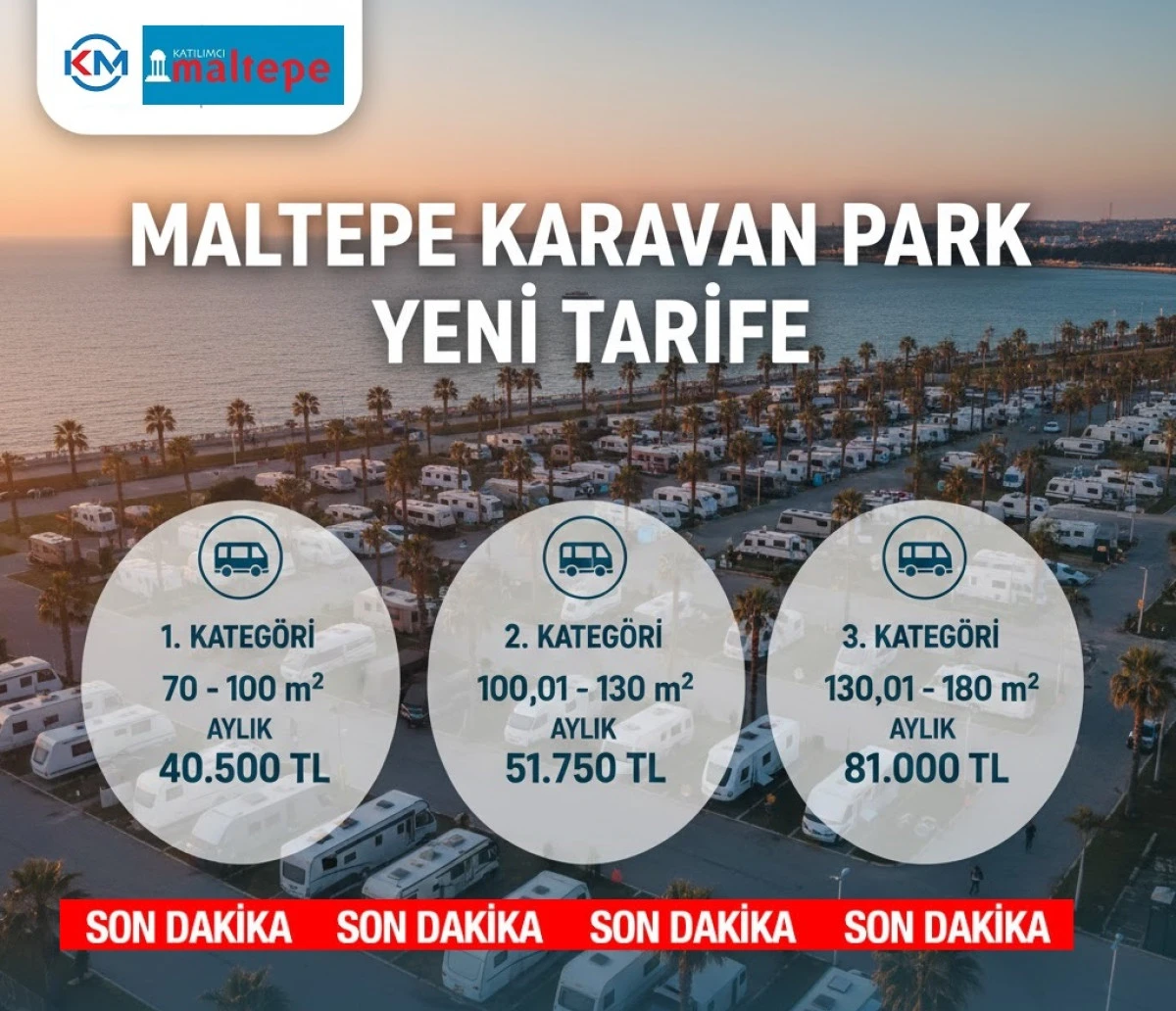 Maltepe Karavan Park&rsquo;ta Yeni D&ouml;nem: &Uuml;cret Tarifesi Belli Oldu
