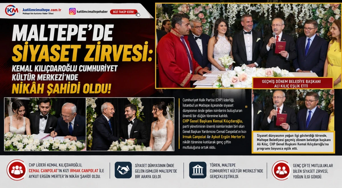 Maltepe'de Siyaset Zirvesi Kemal Kılı&ccedil;daroğlu Cumhuriyet K&uuml;lt&uuml;r Merkezi'nde Nik&acirc;h Şahidi Oldu!