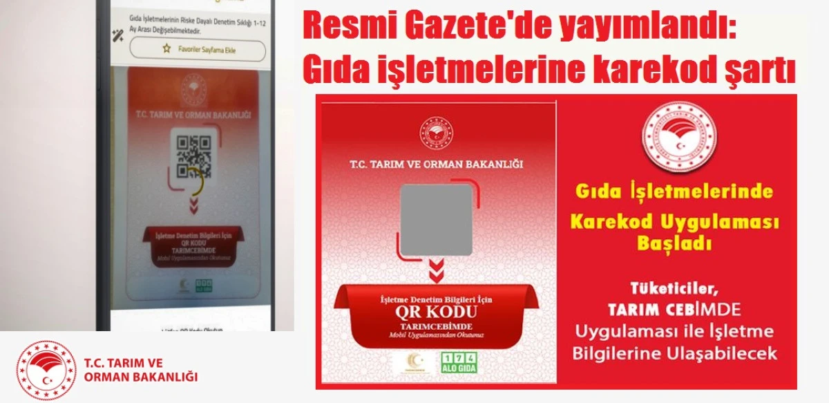 Resmi Gazete'de yayımlandı: Gıda işletmelerine karekod şartı